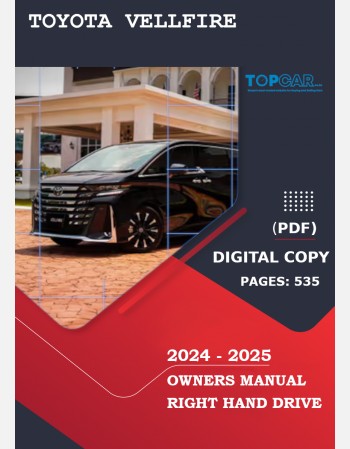 toyota vellfire 2024-2025 owners manual